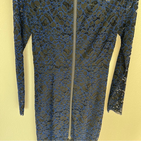 Veronica Beard Gynne Long Sleeve Pencil Dress Lace Black Blue Designer Women’s 4 - Picture 12 of 14